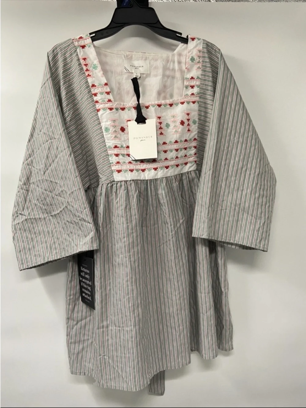 NWT TUCKERNUCK POMANDER PLACE Sage Stripe Embroidered Sadona Dress Size small - Picture 8 of 16